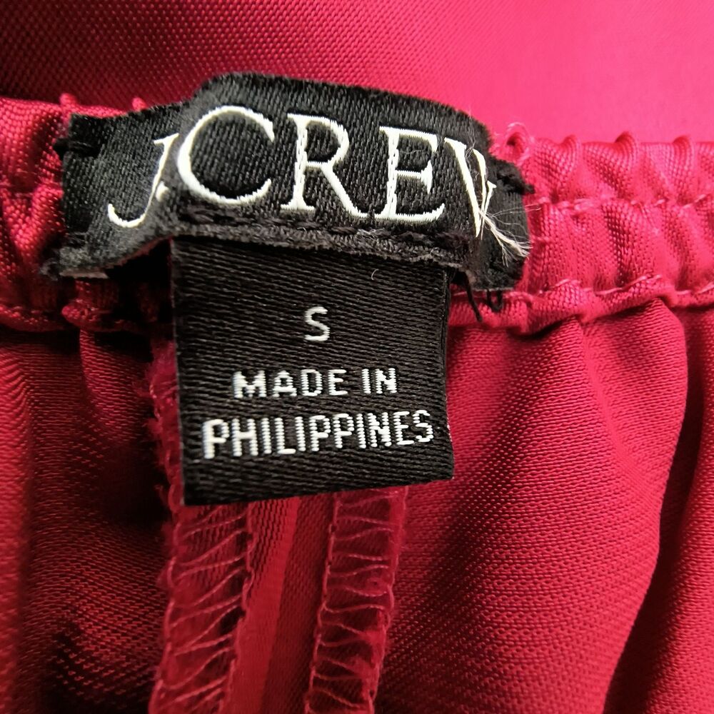 J. Crew Cosmo Satin Pants Women S Red Wide Leg Evening Holiday Party Gala Lounge - Picture 11 of 13